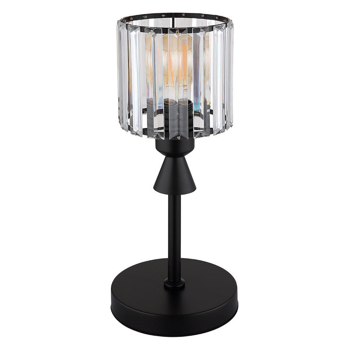 TISCHLEUCHTE Metall Schwarz Kristall - Schwarz, Metall (15/15/34.3cm) - Globo Lighting