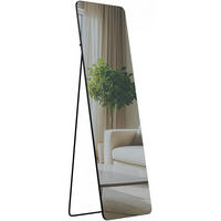 STANDSPIEGEL eckig 50/3/160 cm Glas Schwarz-Matt - Schwarz, Glas (50/160/3cm) - CLP