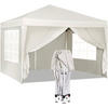PAVILLON Pop-Up wasserdichter Faltpavillon, aus Oxford Metallrahmen 3 x 3 m - Beige, Metall (300/300/260cm) - Woltu