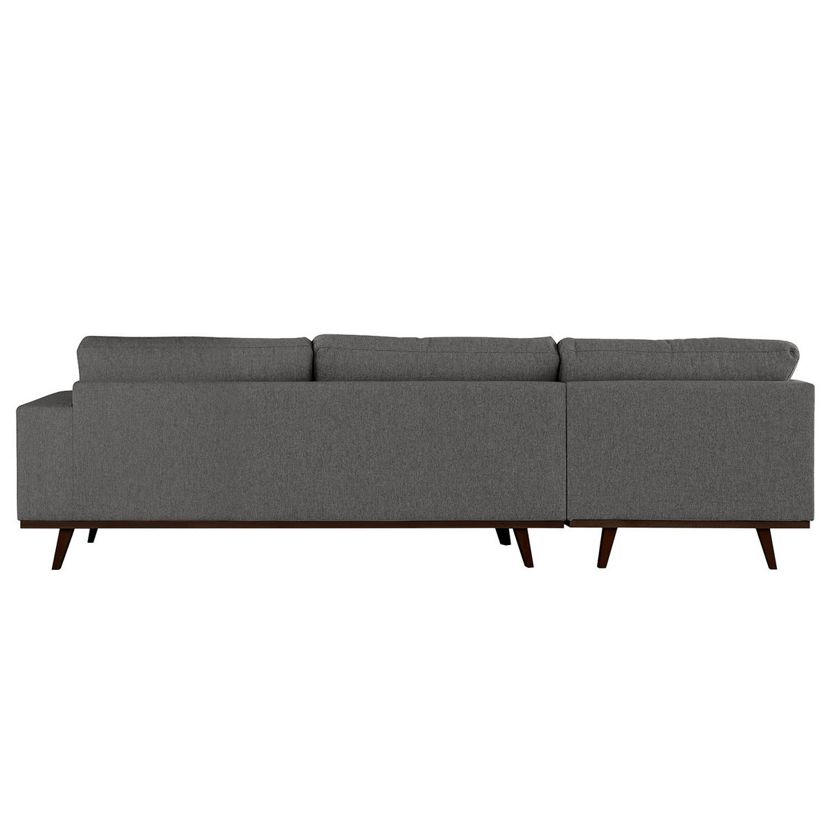 ECKSOFA mit Longchair - Dunkelgrau/Buchefarben, Buchenholz/Textil (281/153cm) - home24