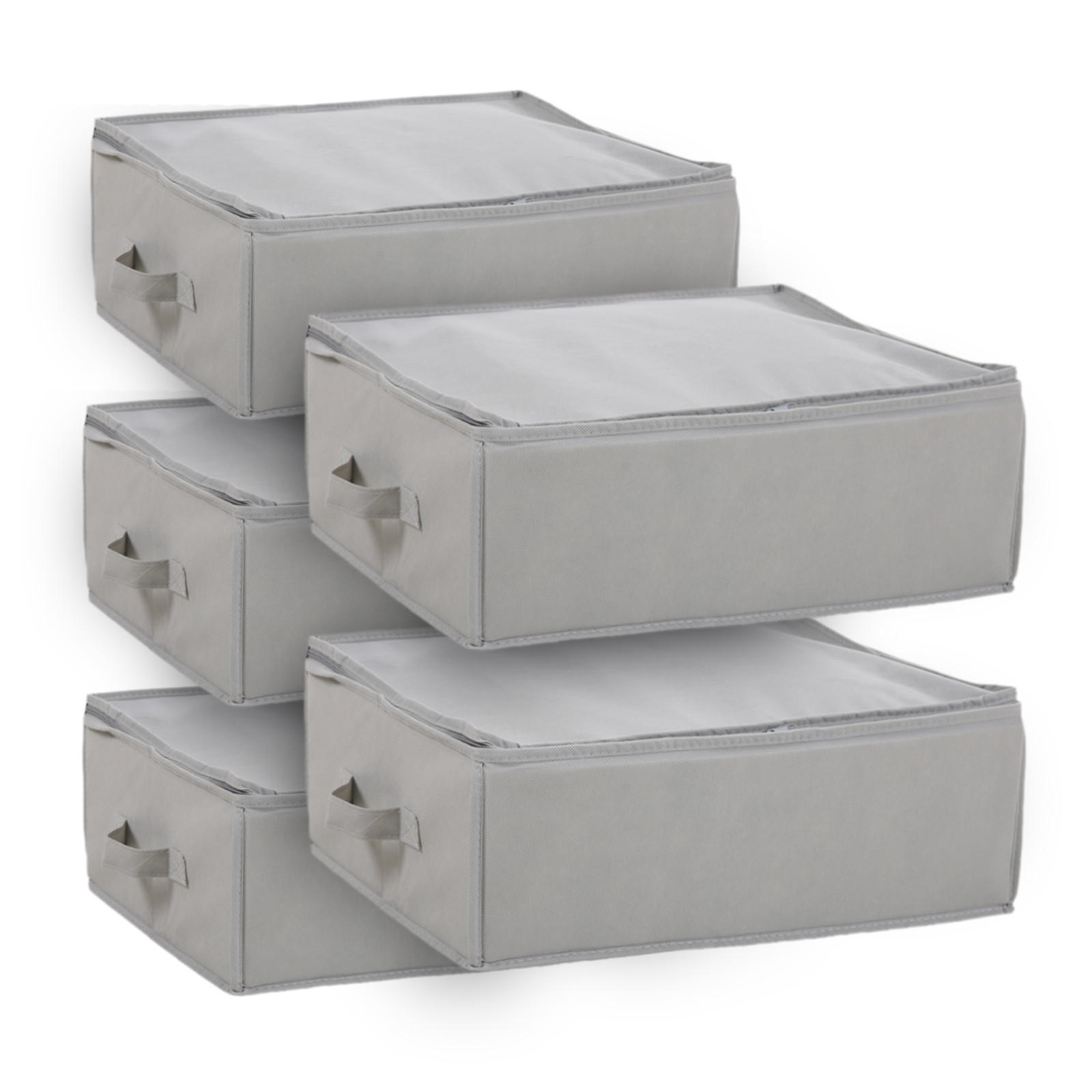AUFBEWAHRUNGSTASCHE S 5er Set Hellgrau - Hellgrau, Textil (45/18/35cm) - SVITA