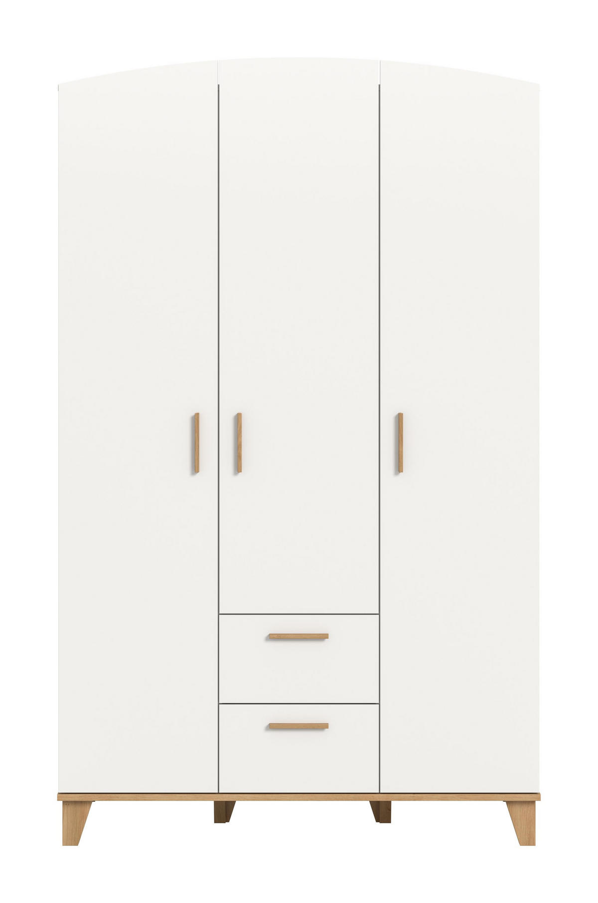 KLEIDERSCHRANK 3-türig STELLA (B/H/T: ca. 122/198/51 cm) in weiß/weiß - Weiß, Holzwerkstoff (122/198/51cm)