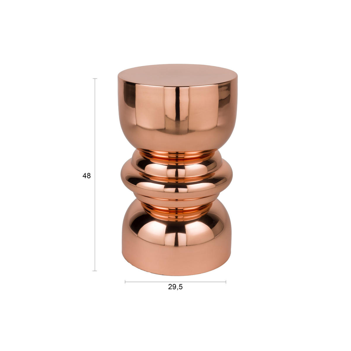 BEISTELLTISCH Kinga Kupfer - Bronzefarben, Metall (29.5/29.5/48cm) - Housecraft Living