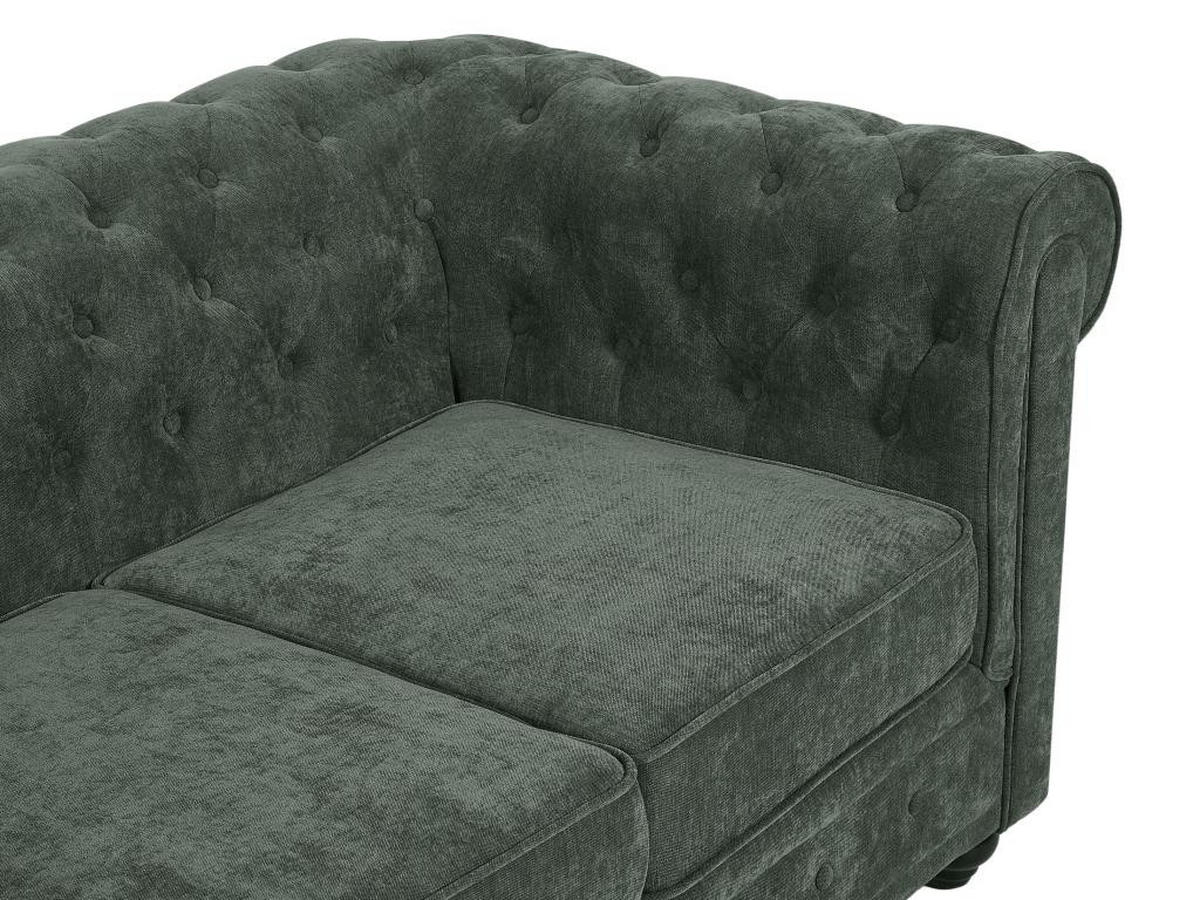 3-SITZER-SOFA - Stoff - Grün - CHESTERFIELD - Grün, Textil (88/72/205cm) - Vente-Unique
