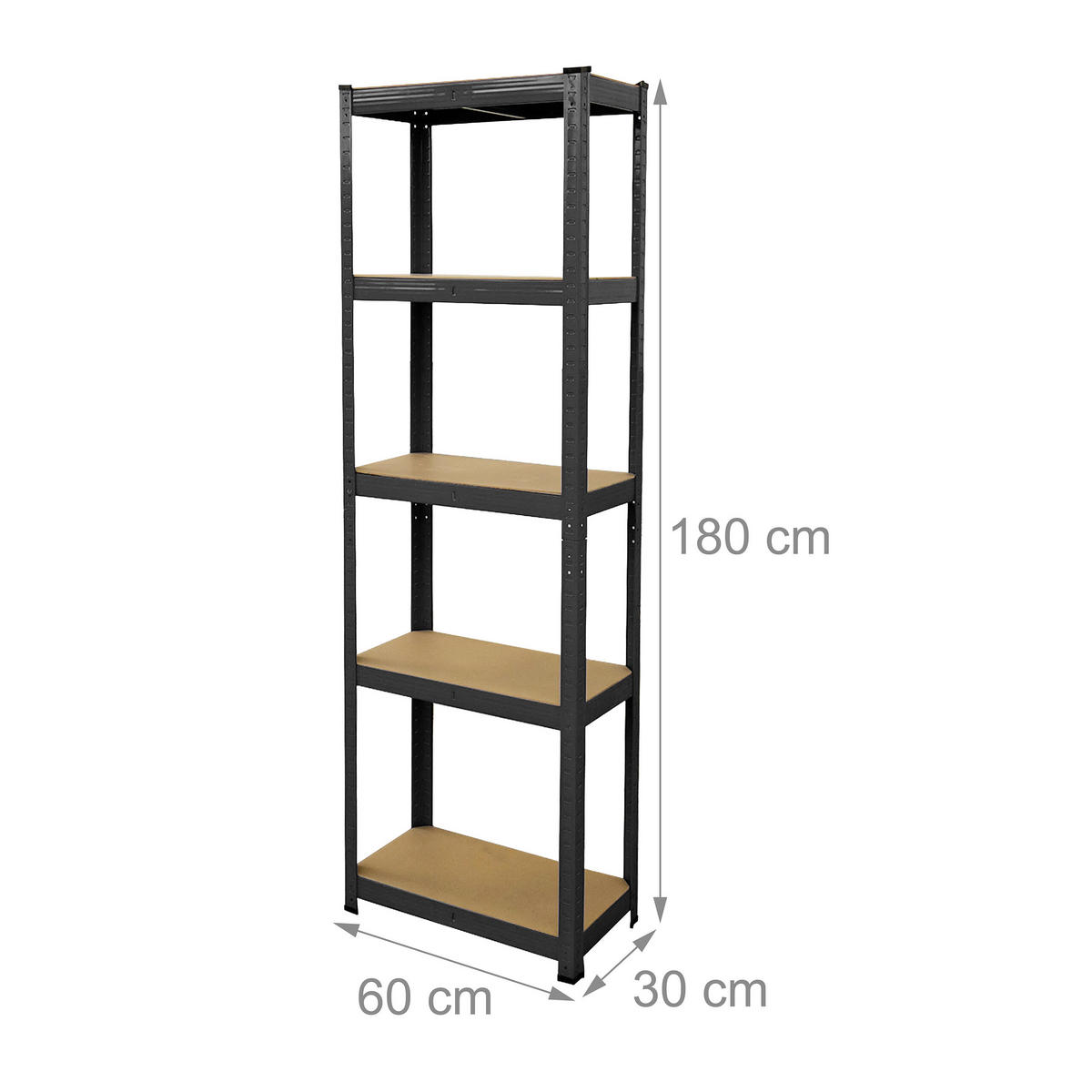 SCHWERLASTREGAL - Multicolor, Holzwerkstoff/Kunststoff (60/180/30cm) - Relaxdays