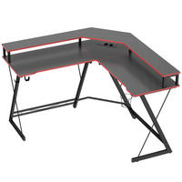 L-FÖRMIGER-COMPUTERTISCH Spanplatte Metall Schwarz - Schwarz, Holzwerkstoff/Metall (128/128/88cm) - HOMCOM