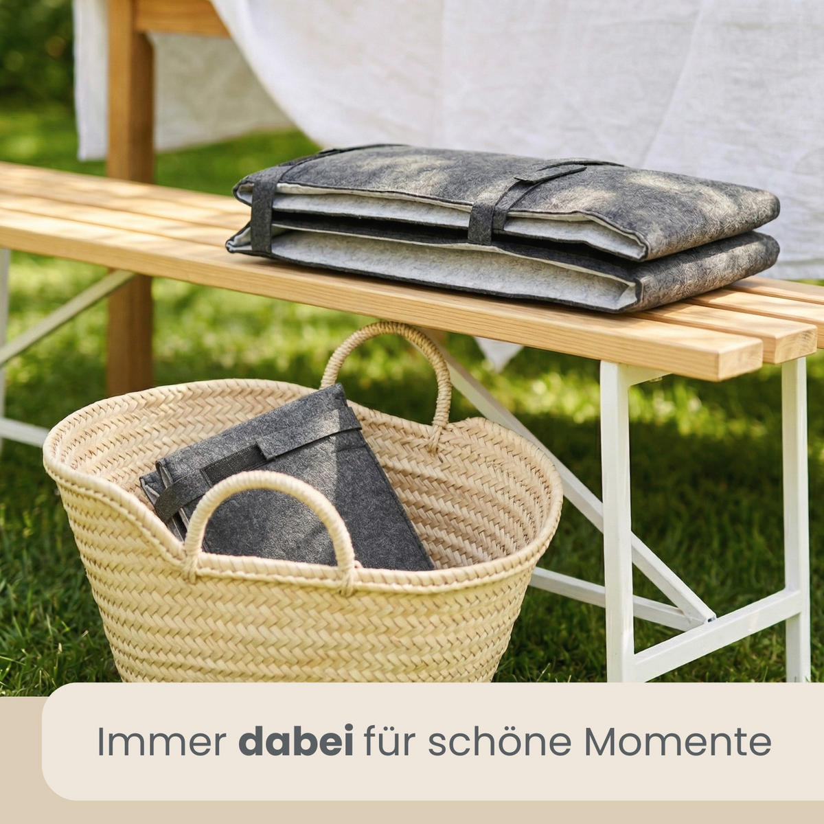 BIERBANKAUFLAGE Filz, 2er Set, Grau, 170/23/1 cm - Grau, Kunststoff (23/1/170cm) - Dunedesign