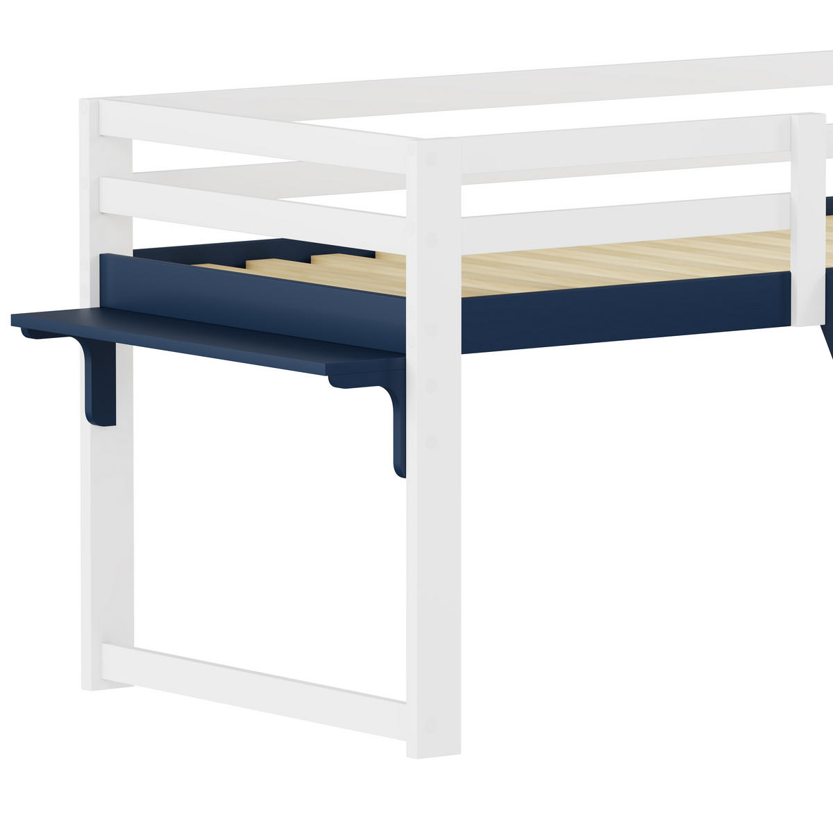 HOCHBETT 90/200 cm Weiß + Marineblau - Blau/Weiß, Holz