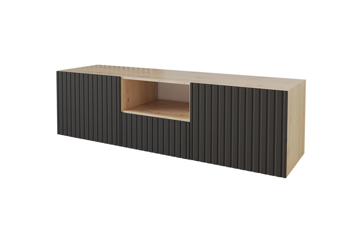 LOWBOARD KITO-W 140x40x41 cm - Artisan / Schwarz - Schwarz, Holzwerkstoff (140/40/41cm) - ALTDECOR