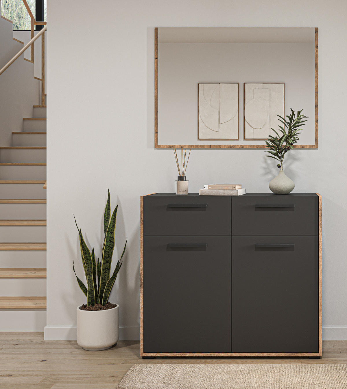 GARDEROBENSPIEGEL Nox Eiche, Wandspiegel 95 x 70 cm, Salud - Eichefarben, Holzwerkstoff (95/70/2cm) - Inn.Furn