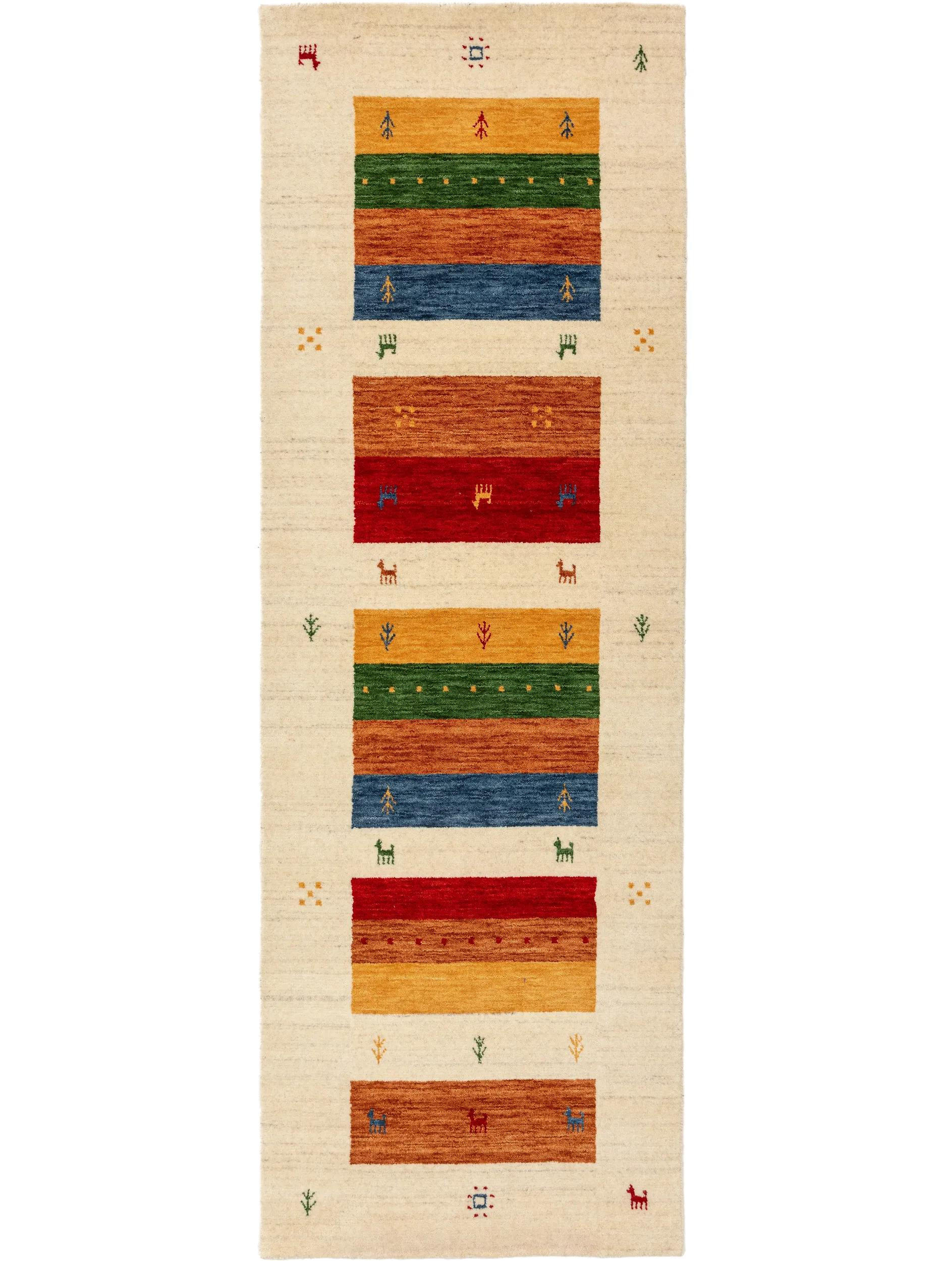 WOLLTEPPICH-LÄUFER Jamal Multicolor/Beige 80x250 cm - Multicolor, Textil (80/250cm) - benuta Nest