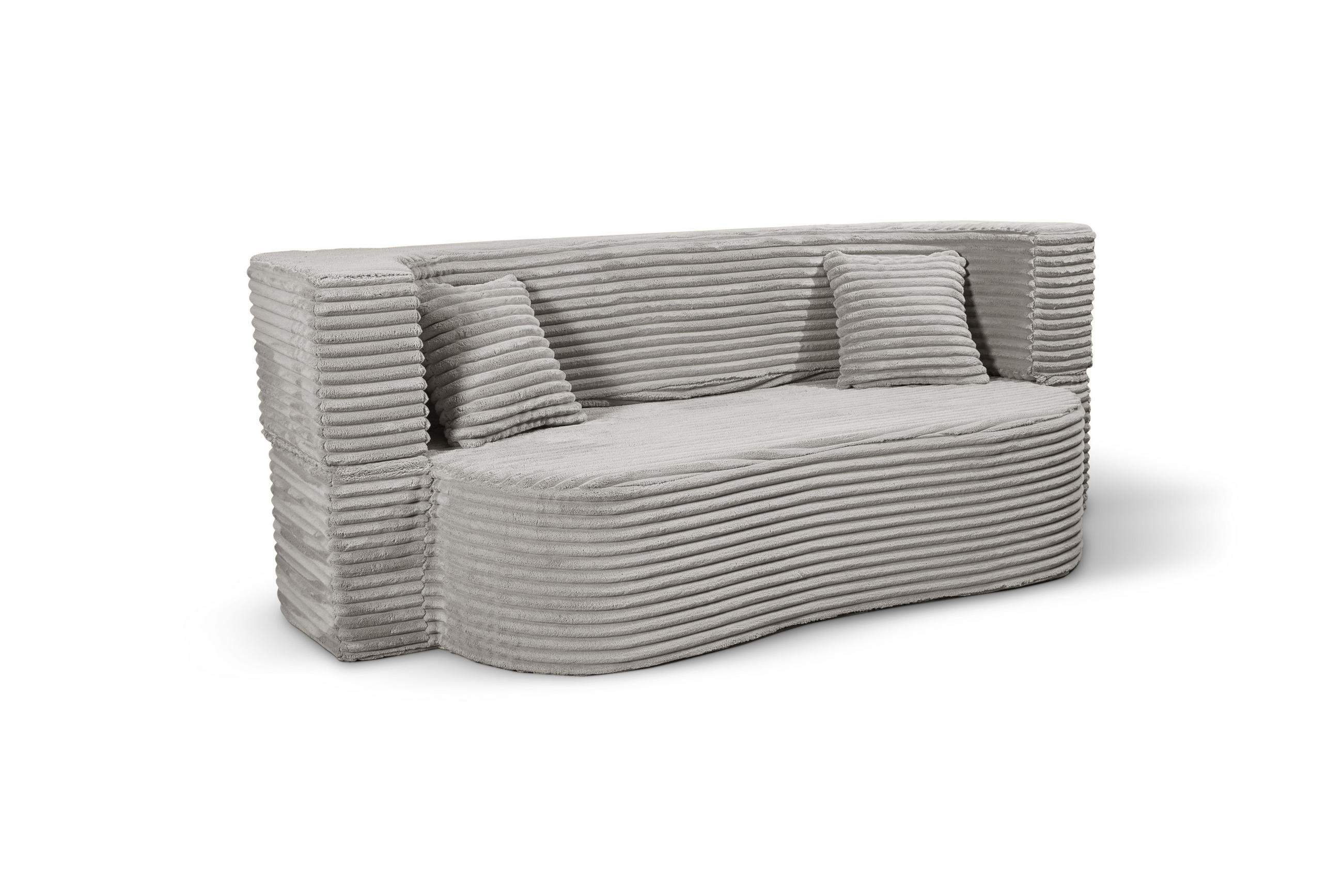 SCHLAFSOFA MYFOAM, Sofa mit Schlaffunktion, Farbe: Grau, Cordstoff - Hellgrau, Textil (200/80/72cm) - Storez24