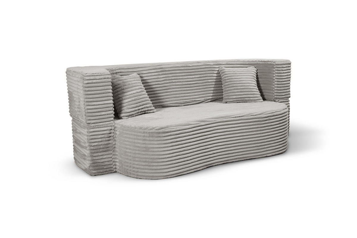 SCHLAFSOFA MYFOAM, Sofa mit Schlaffunktion, Farbe: Grau, Cordstoff - Hellgrau, Textil (200/80/72cm) - Storez24