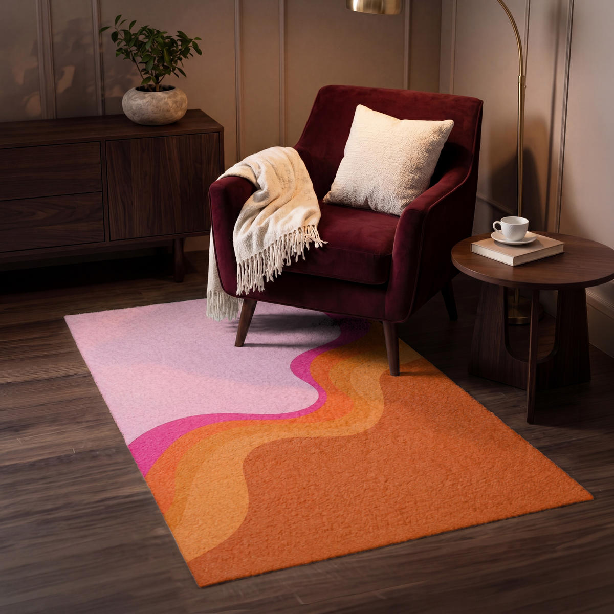 KOBERCE - Retro - Vlny - Farebné - 80x120 cm - viacfarebná, textil/plast (80/0.4cm) - OnlyWow