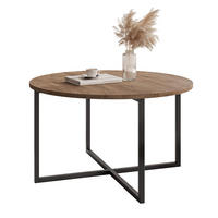 COUCHTISCH BESARO 75/47 cm runden, Schwarz / Lefkas-Eiche - Eichefarben/Schwarz, Metall (75/75/47cm) - Idohome