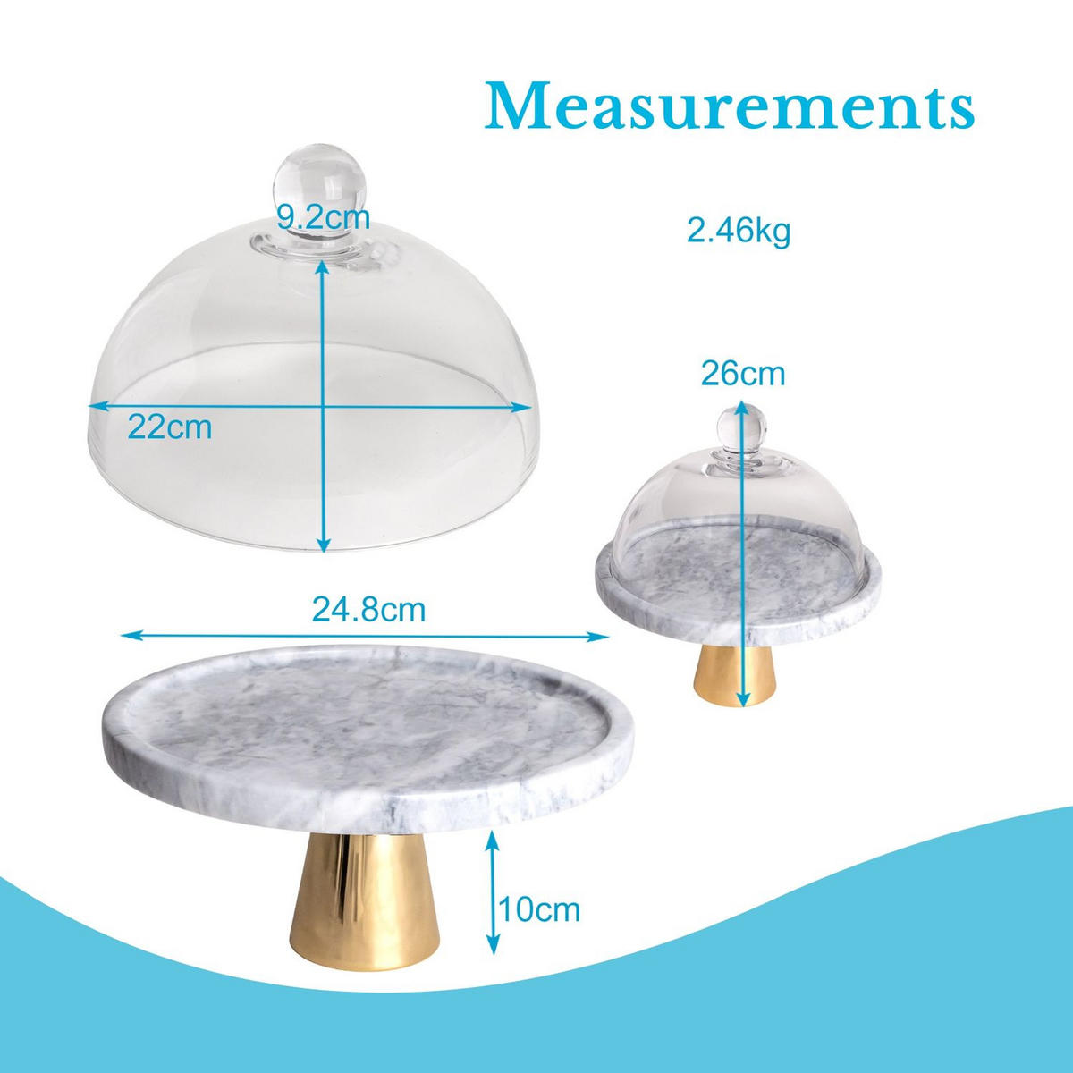 KUCHENPLATTE Tortenständer 24.8/16.8 cm - Weiß, Stein (24.8/16.8/24.8cm) - Intirilife