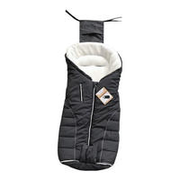 FUSSSACK Snuggle 100 cm, für 5-Punkt-Gurtsystem, wasserdicht, Fleece-Innenfutter - Schwarz, Textil (90/100/20cm) - Cangaroo