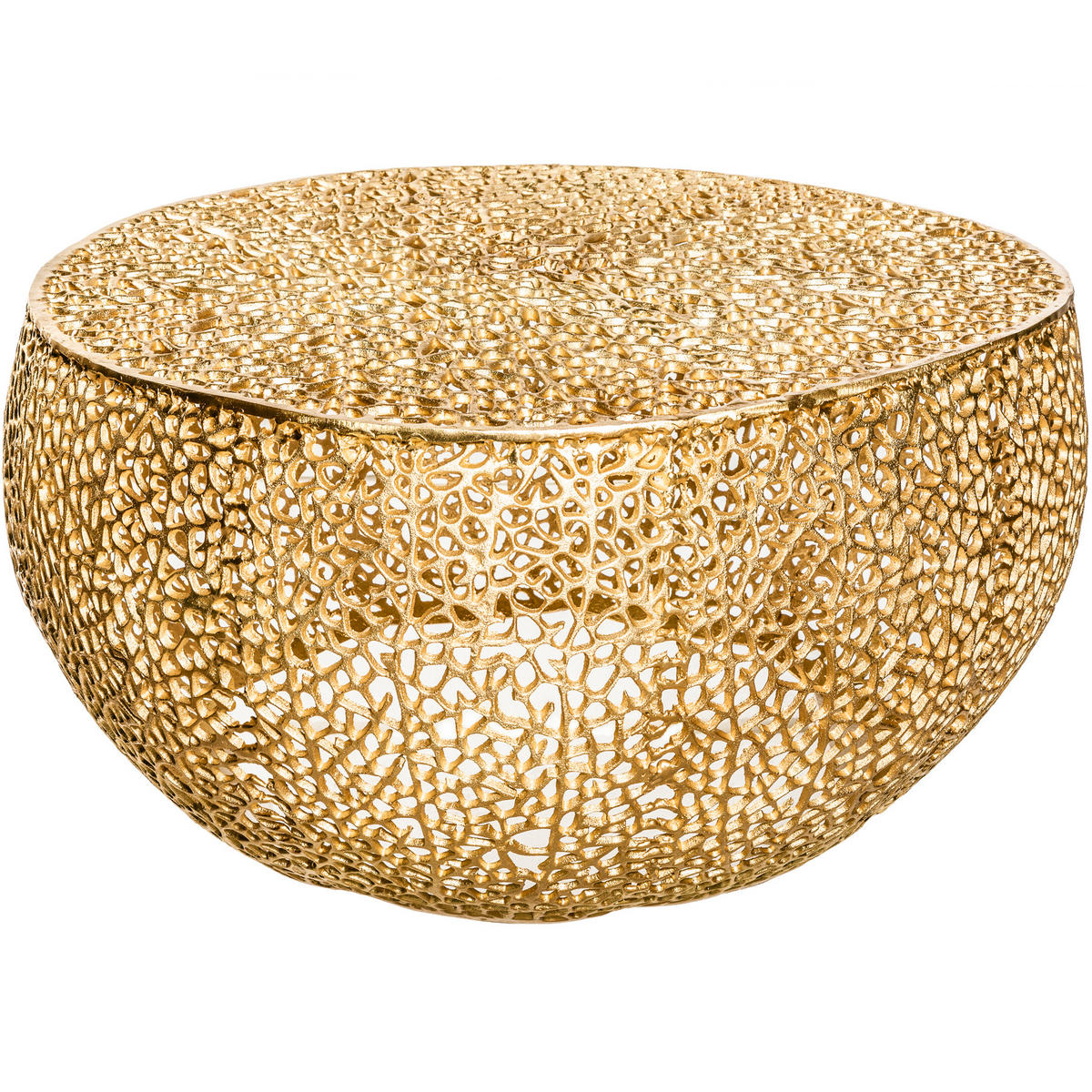 COUCHTISCH LEAF Metall Gold 80 cm - Goldfarben, Metall (80/80/41cm) - riess-ambiente