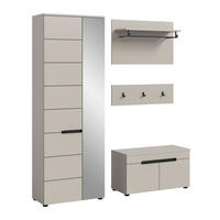 GARDEROBE Nova 3-tlg. (B/H/T: ca. 160/190/37 cm) in Basalt grau/weiß - Kaschmir, Holzwerkstoff (160/190/37cm) - Homes & Jones