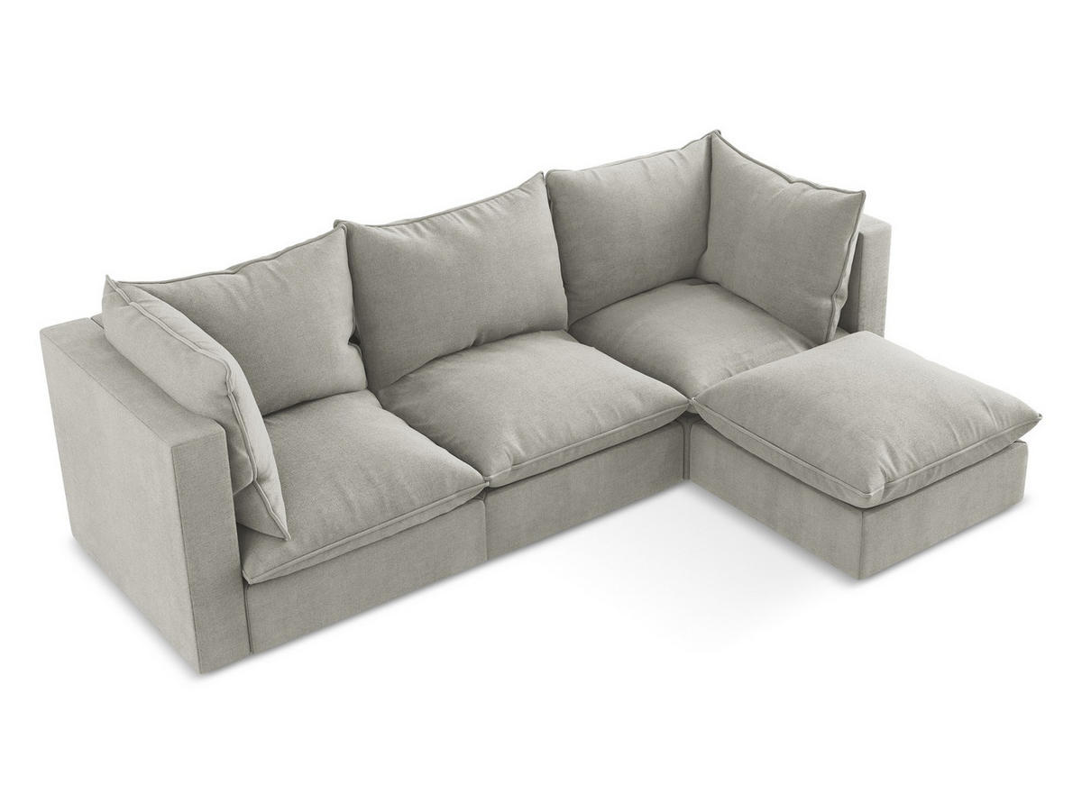 POUF Samt Stoff Rot - Bordeaux/Schwarz, Holzwerkstoff/Kunststoff (75/45/75cm) - Makamii