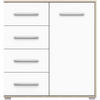 KOMMODE - Highboard IRYS MINI (sonoma + Weiß) - Weiß/Sonoma Eiche, Holzwerkstoff (90/95/45cm) - Möblo