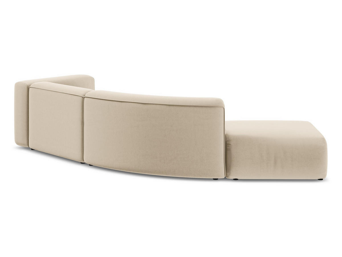 4-SITZER-SOFA Samt Stoff Beige - Beige/Creme, Kunststoff/Textil (335/70/166cm) - Makamii