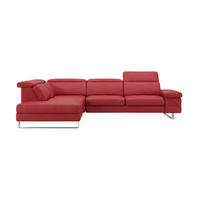 ECKSOFA Virage Echtleder Rot - Rot, Leder/Metall (263/232cm)