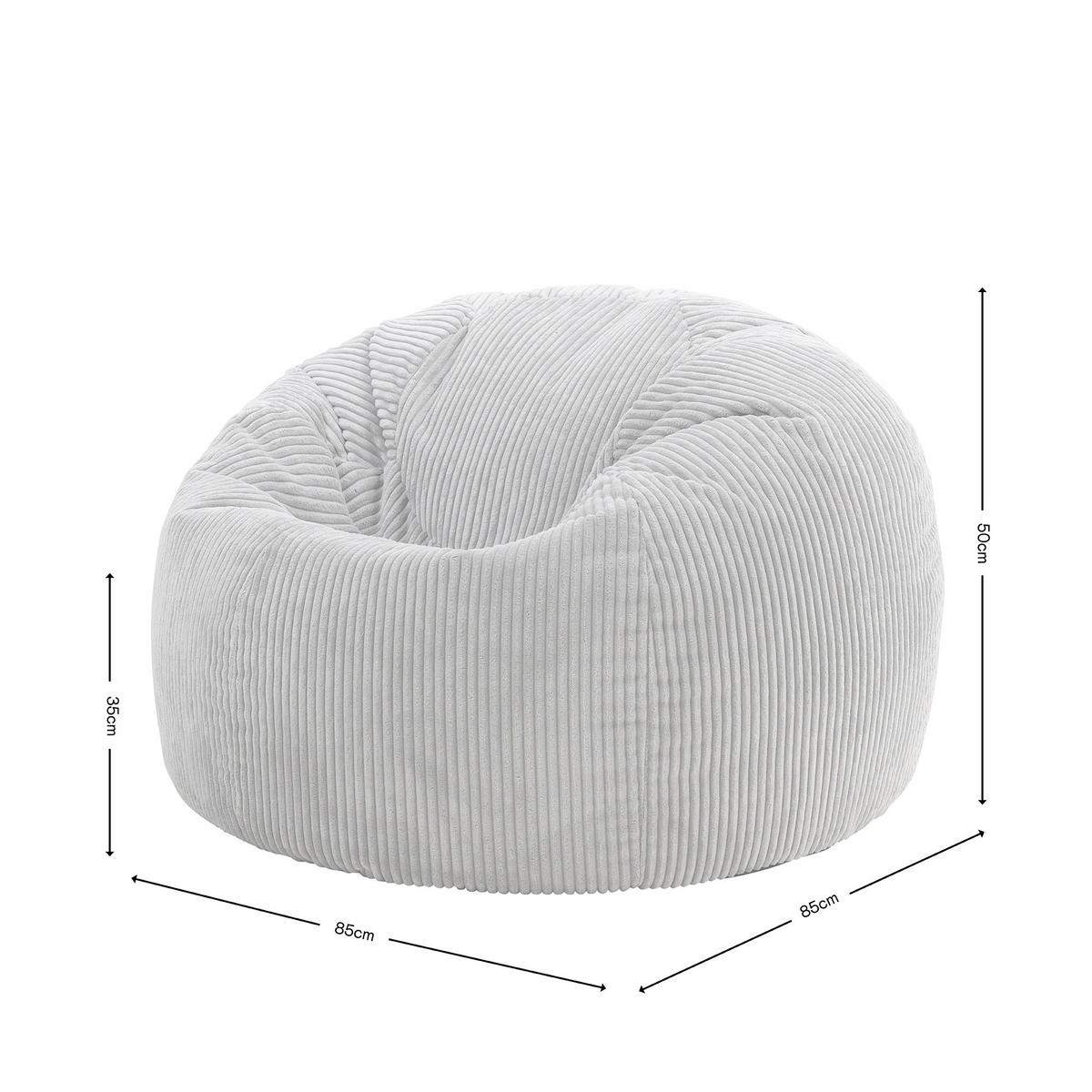 SITZSACK Klassisch Sessel aus Cord 2-tlg. - Salbeigrün, Textil (85/50/85cm) - icon