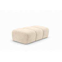 POUF modular, Veloursstoff Bluvel, Creme, CROISSANT - Creme, Holz (105/44/70cm) - Kaiser Möbel