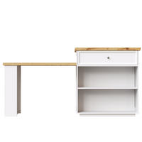 KÜCHENINSEL 120-184/70/94 cm Weiß mit 4 Schubladen und Rollen - Weiß, Holz (70/94/182cm) - Oxeza