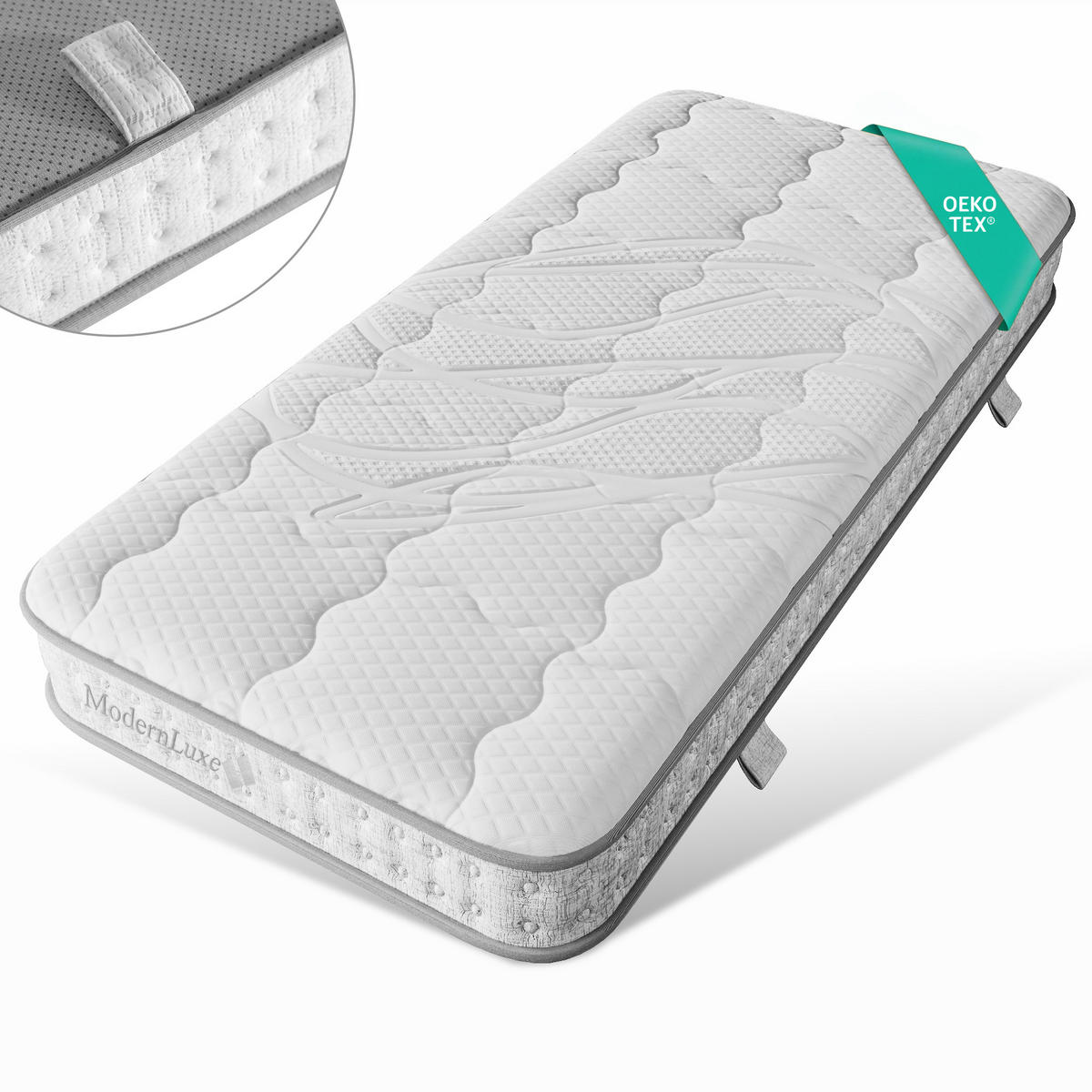 TASCHENFEDERKERNMATRATZE 90x190 cm H3 15 cm 7 Zonen - Weiß, Textil (90/190cm) - FLIEKS
