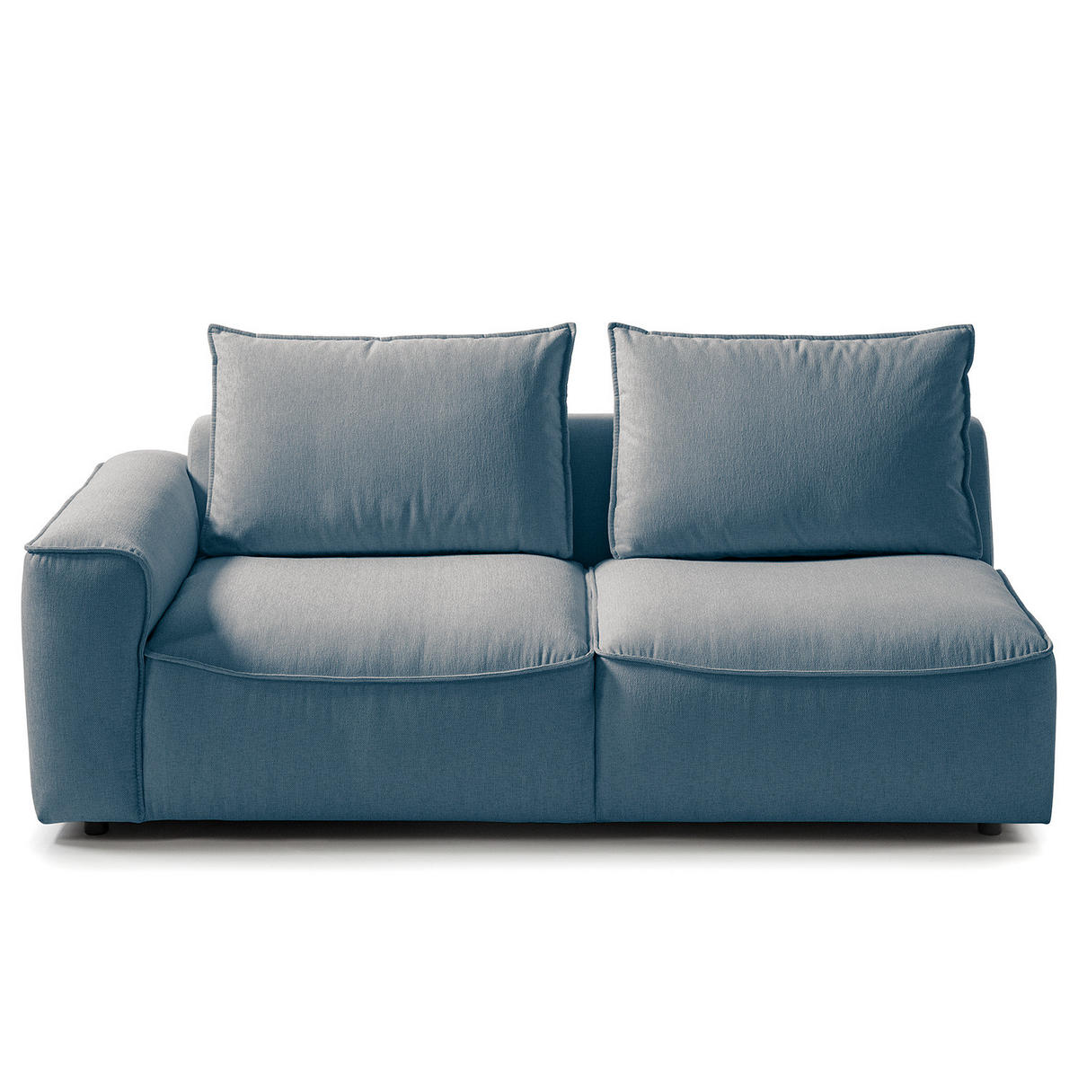 2,5-SITZER SOFA - modular - Blau/Schwarz, Kunststoff/Textil (184/82/99cm) - home24