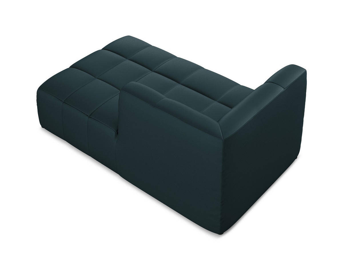 SOFAELEMENT Rechts Kunstleder Blau - Petrol/Schwarz, Holzwerkstoff/Kunststoff (101/77/175cm) - Makamii