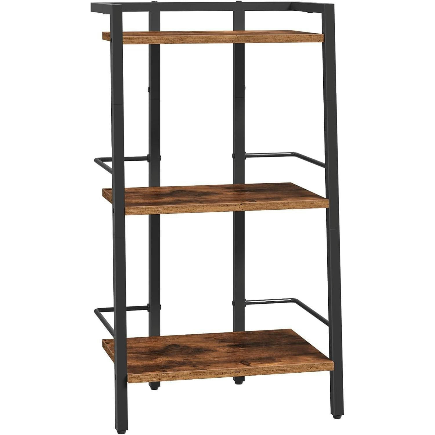 REGAL 3 Ebenen Vintagebraun und Schwarz 40 x 30 x 80 cm - Braun, Holzwerkstoff (30/80/40cm)