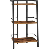 REGAL 3 Ebenen Vintagebraun und Schwarz 40 x 30 x 80 cm - Braun, Holzwerkstoff (30/80/40cm)