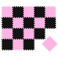 SPIELMATTE ab Null - 180/90 cm Puzzlematte Schwarz - Multicolor, Kunststoff (30/30cm) - Littletom