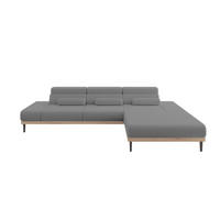 ELEKTRISCHES ECKSOFA Rechts MONA 316x205x85 Grau Bouclé - Silberfarben/Grau, Holzwerkstoff/Textil (316/205cm) - ALTDECOR