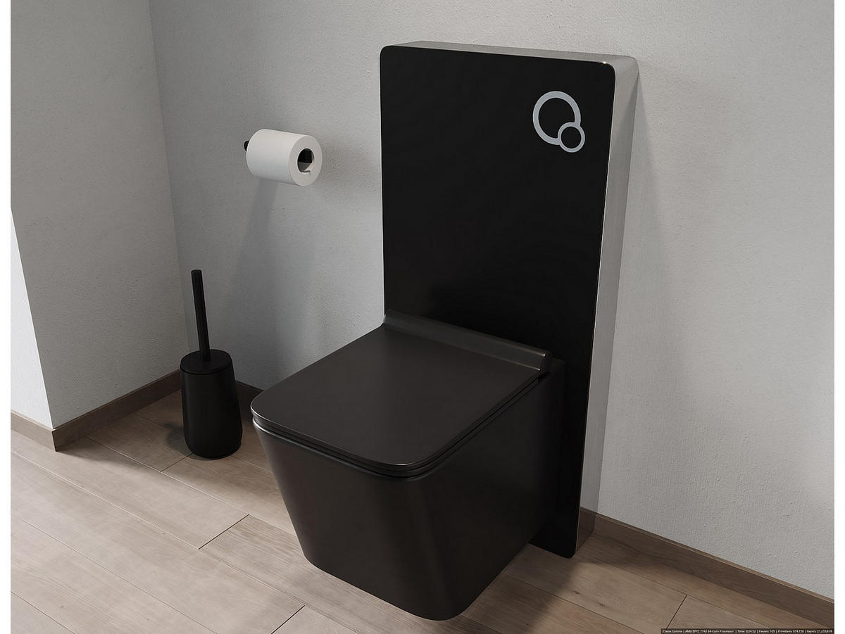 HÄNGE WC - 35.5 cm x 51.5 cm - keramik - schwarz Clemona - Schwarz, Keramik (35.5/34/51.5cm) - Vente-Unique