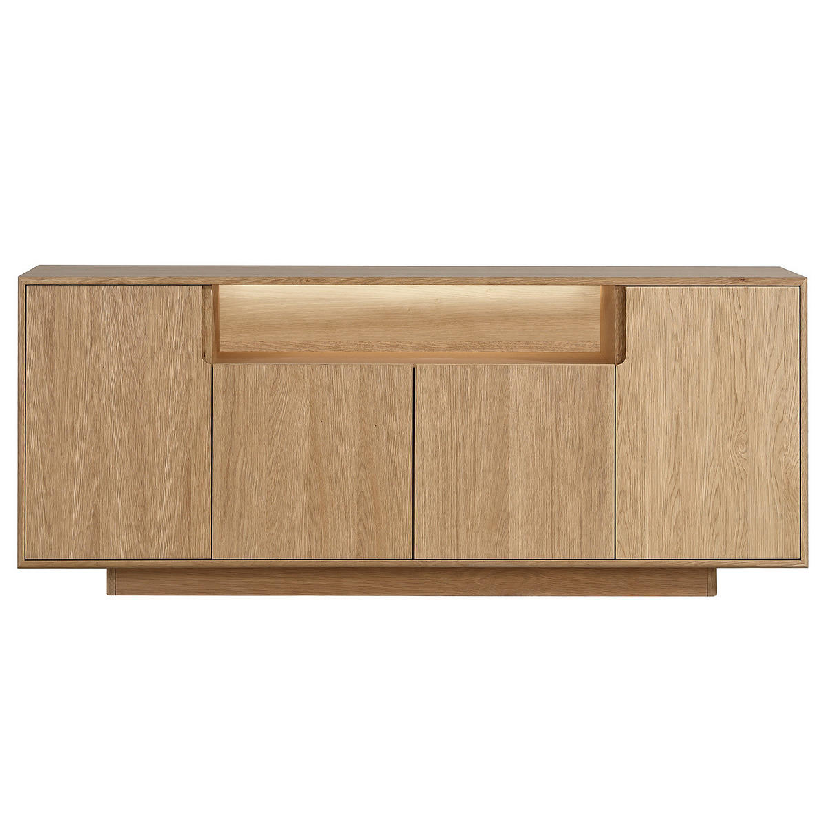 SIDEBOARD - Eiche teilmassiv - Eiche - Braun, Eichenholz/Holz (180/75/40cm) - home24