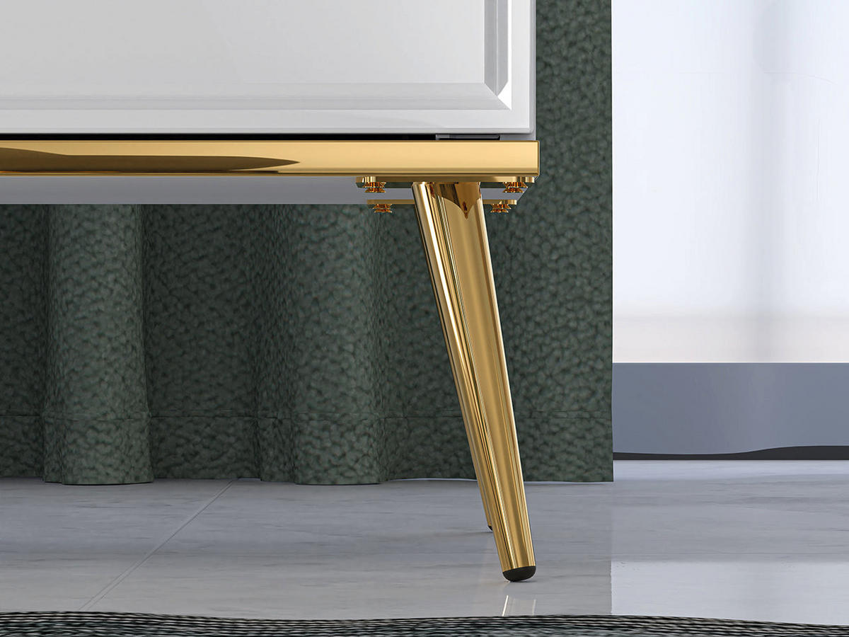 KOMMODE – 120 cm – Goldin – Weiß Hochglanz – KM-023 - Weiß Hochglanz, Holzwerkstoff (120/85/40cm) - hi-markt