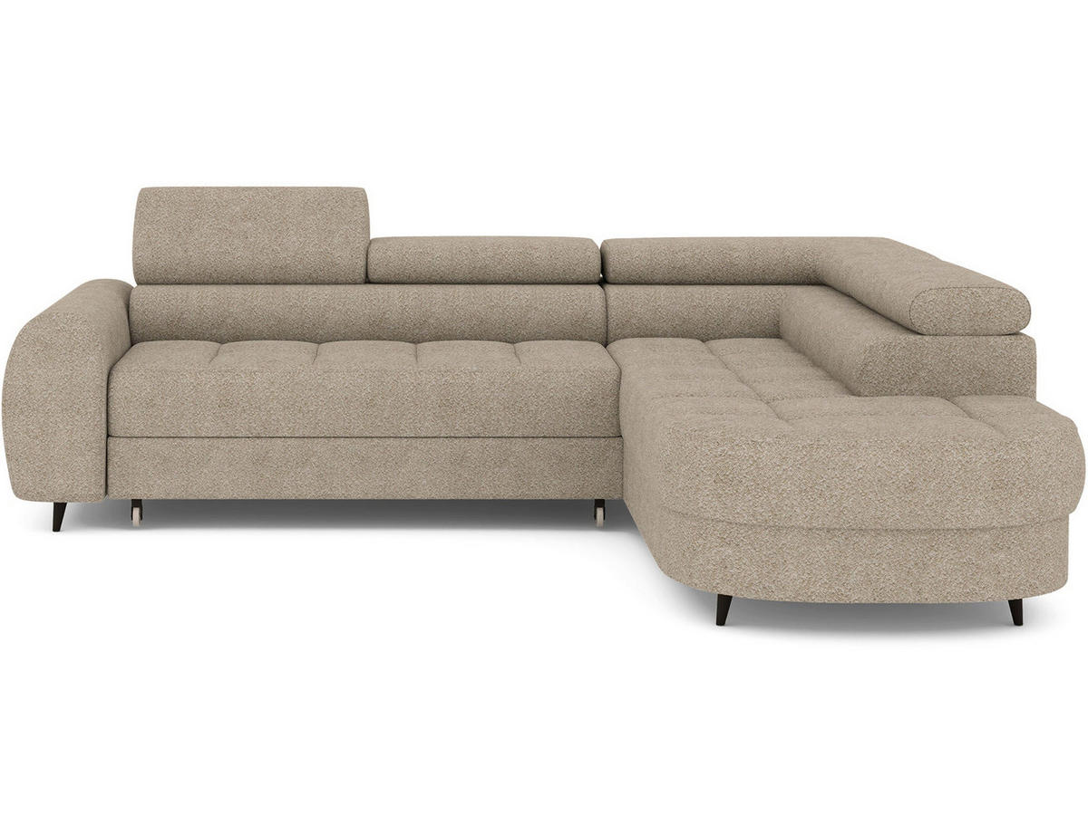 ECKSOFA Vesteria mit Schlaffunktion und Bettkasten – Modernes Design, verstellbare Kopfstützen und hoher Sitzkomfort - Beige, Kunststoff (279/72cm) - Wohnideebilder