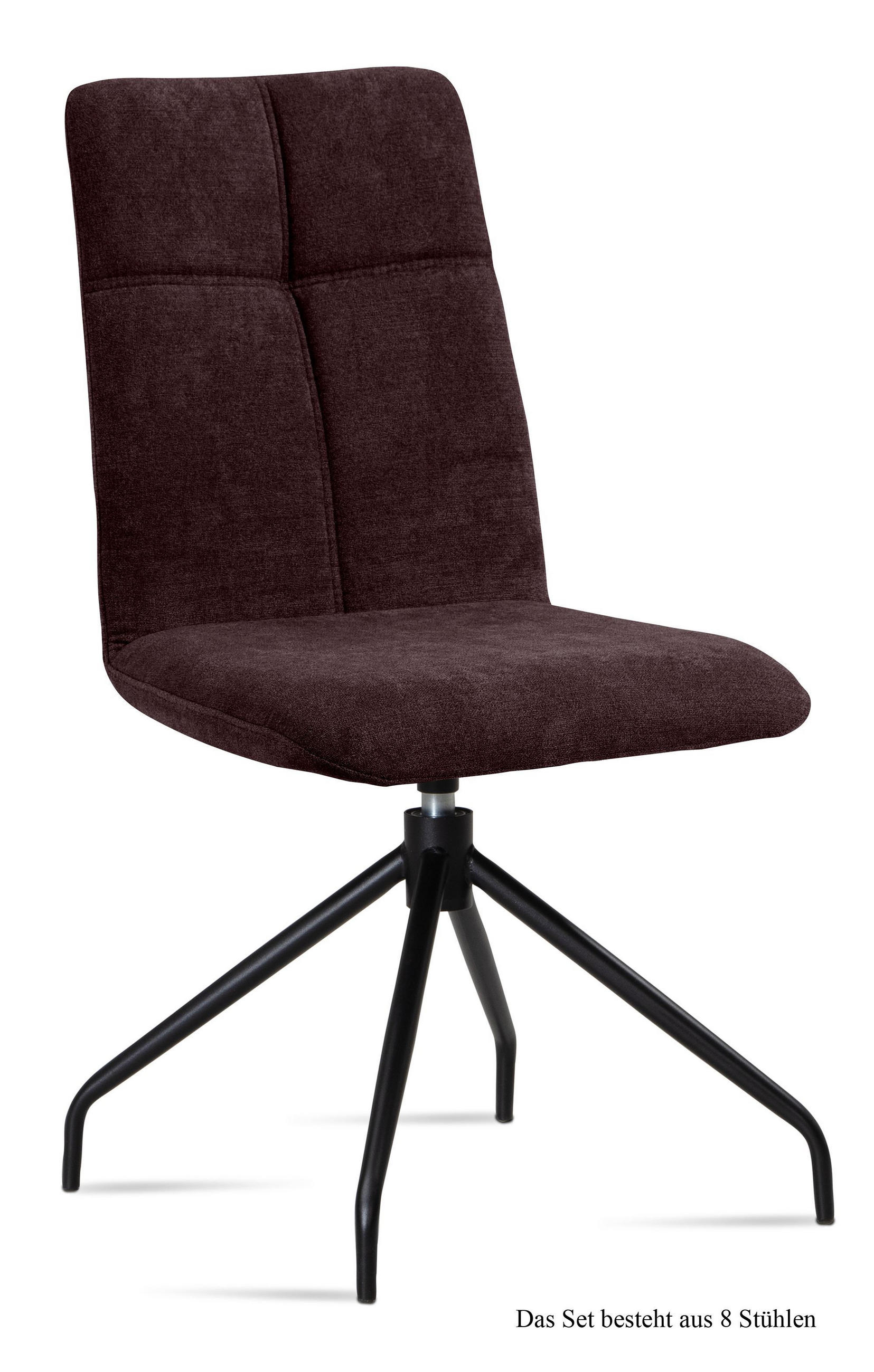 ESSZIMMERSTUHL drehbar (8er-Set) Dniren 47x92x60 Schwarz/Espresso - Dunkelbraun/Schwarz, Kunststoff (60/92/47cm) - 58aufmkessel