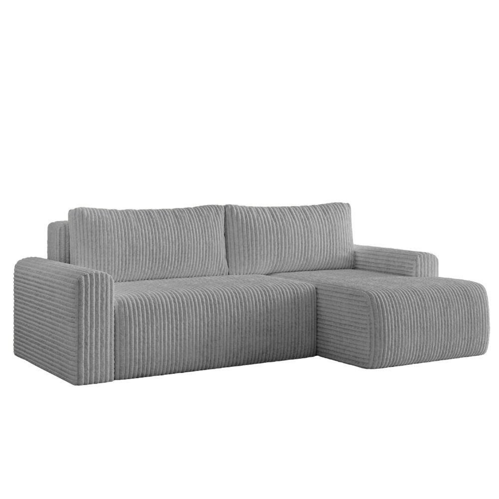 ECKSOFA MILO SMALL mit Schlaffunktion und Bettkasten, Rechts - TILIA 90 - Dunkelgrau, Holz (240/142cm) - Dekori_Interiors