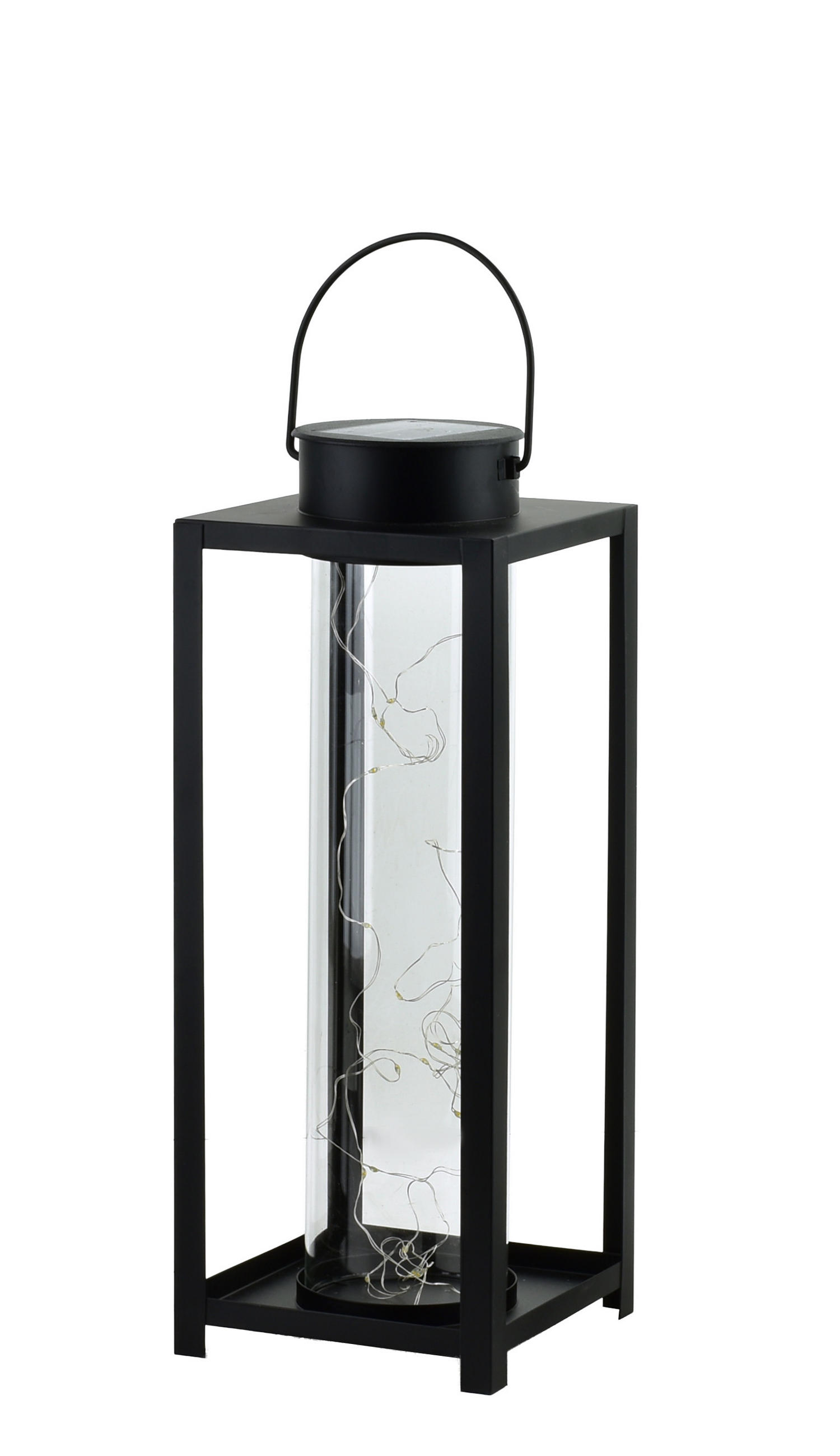 LATERNE Sokke schwarz 15/15/40 cm Kunstoff - Schwarz, Kunststoff (18/40/18cm) - Mondex