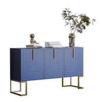 SIDEBOARD 3-türig mit verstellbaren Regalböden MDF Navy Blue - Blau, Holzwerkstoff (138/80.5/40cm) - Meubliv