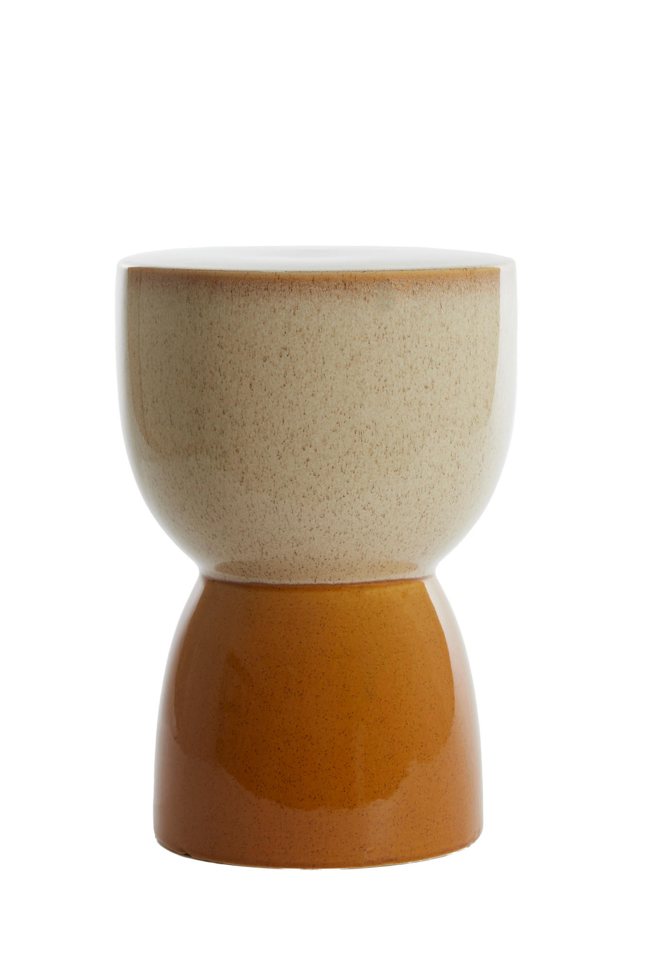 HOCKER Finca Weiß Ø28,5/42 cm - Beige/Creme, Keramik (28.5/28.5/42cm) - Light & Living