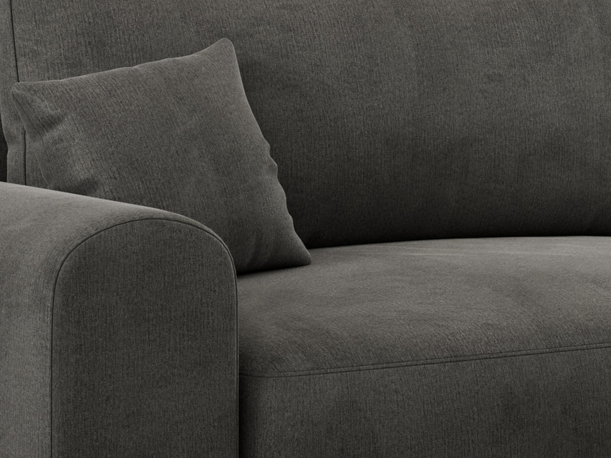 ECKSOFA NELSON Dunkelgrau Velvet - Dunkelgrau/Schwarz, Kunststoff/Textil (274/152cm) - MKS
