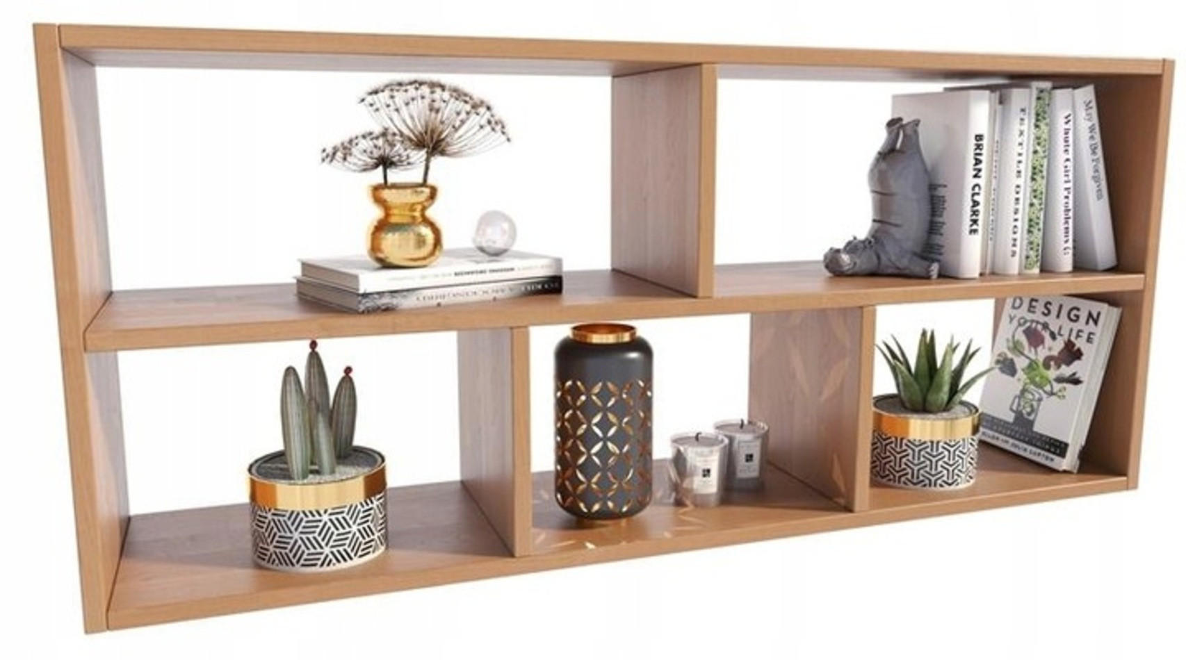 HÄNGEREGAL TEO Erle 113,6/25/50 cm - Erlefarben, Holzwerkstoff (113.6/50/25cm) - Matkam Möbel