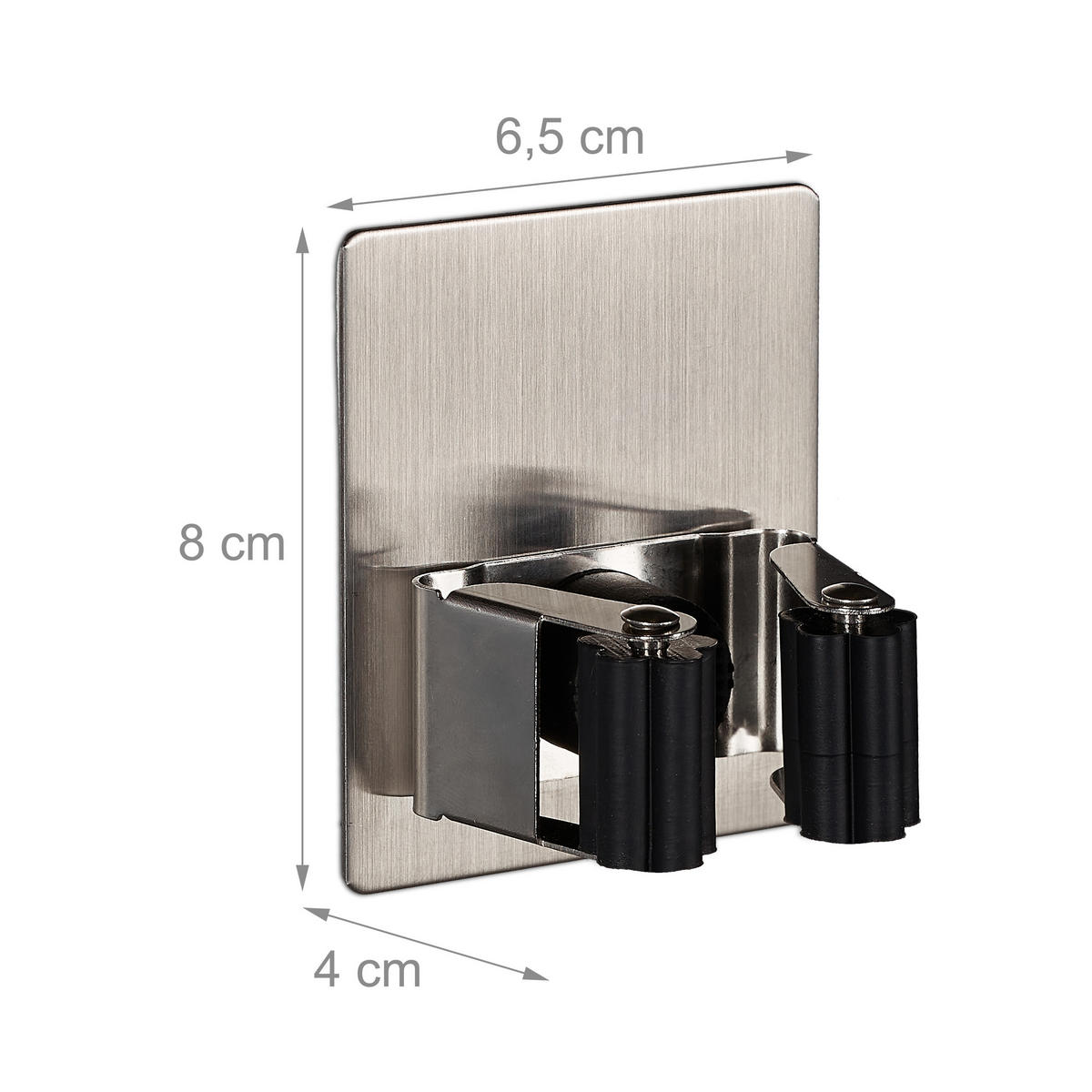 2XGERÄTEHALTER - Silberfarben, Kunststoff/Metall (6.5/8/4cm) - Relaxdays