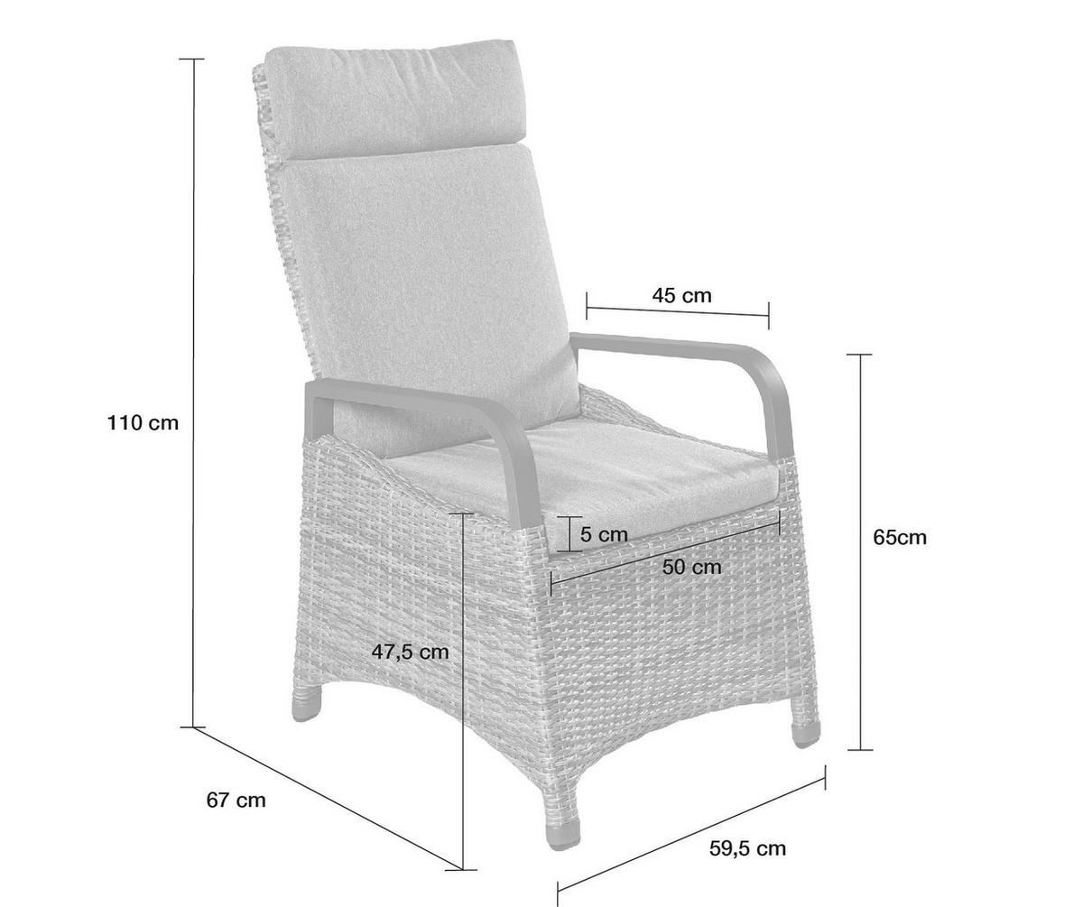 GARTENSTUHL Kentucky 67x59,5x110 cm, Polyrattan, Braun - Braun, Kunststoff (59.5/110/67cm) - dasmöbelwerk